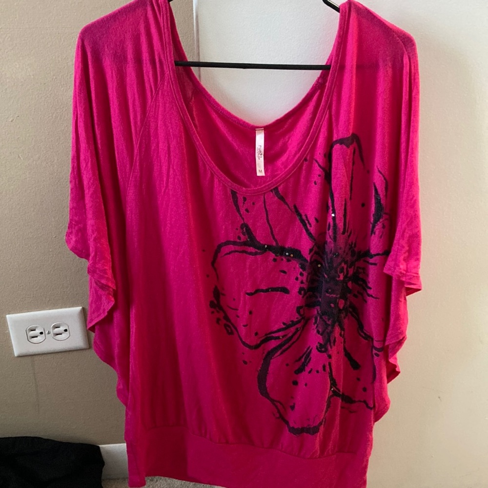 Hot pink flower top